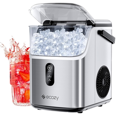 BLG Commercial Electric Ice Maker Machine 17KG Daily Chewing Ice 33lbs Cube Storage Capacity Nugget Ice for Restaurant Home Use