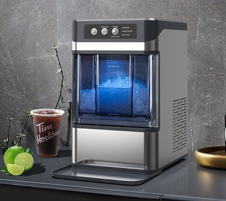 BLG Commercial Electric Ice Maker Machine 17KG Daily Chewing Ice 33lbs Cube Storage Capacity Nugget Ice for Restaurant Home Use
