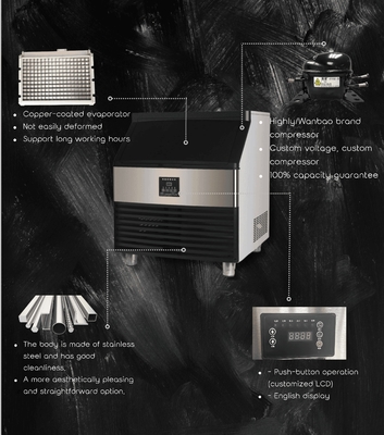 BLG 120kg/24hours High Commercial Ice Cube Maker for Coffee Tea & Cold Drink Shops Kitchen Refrigeration Equipment