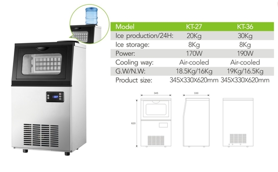 BLG 80kg/24hours High Commercial Ice Cube Maker for Coffee Tea & Cold Drink Shops Kitchen Refrigeration Equipment