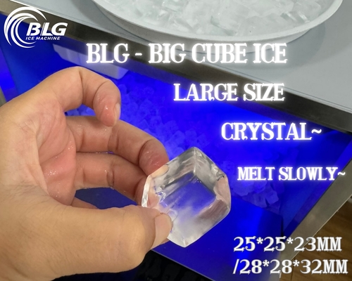 BLG Big Cube Ice Machine 100kg 200kg 400kg 24Hrs Spray Type 35mm,50mm Clear Large Square Ice Cube for Whisky Use in Bar Hotel