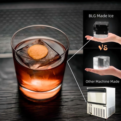 BLG Spray Ice Making Square Big Cube Ice Machine Crystal clear Stainless Steel Whisky bar Shop 100kg  China Best Factory