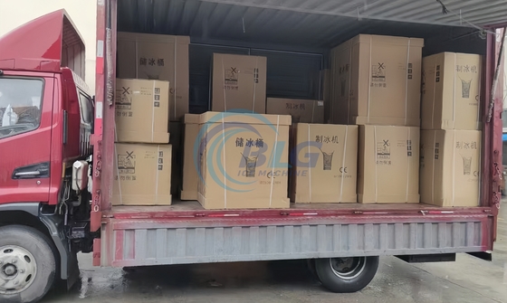 BLG 80 Kg Ice Production Large Full Cube Ice Maker Water Spray Commercial Compact Ice Machine with 30kg Storage Bin for Sale
