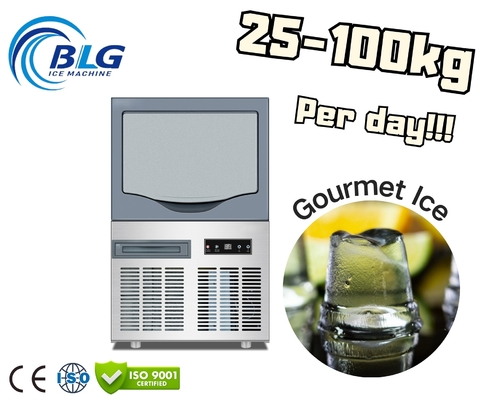 50kg/Day Gourmet Clear Ice Machine Commercial Grade, Low Energy Consumption, Remote Monitoring, Ideal for Bars & Catering