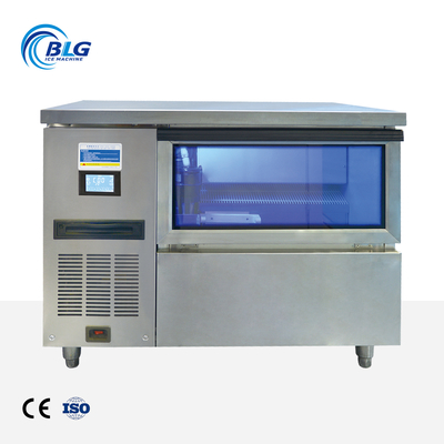 BLG Automatic Stainless Steel 70Kg Commercial Crescent Moon Ice Making Machine with 40kg Storage for Supermarket Refrigeration