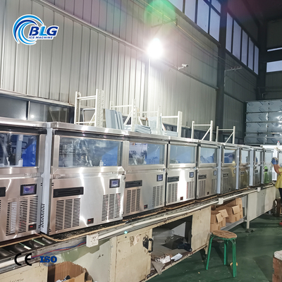 BLG Automatic Stainless Steel 70Kg Commercial Crescent Moon Ice Making Machine with 40kg Storage for Supermarket Refrigeration