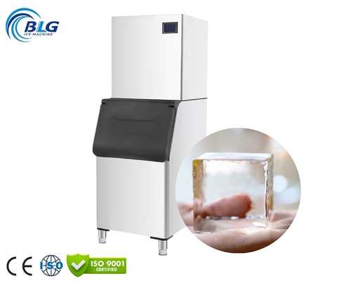 BLG Spray Ice Making Square Big Cube Ice Machine Crystal clear Stainless Steel Whisky bar Shop 100kg  China Best Factory